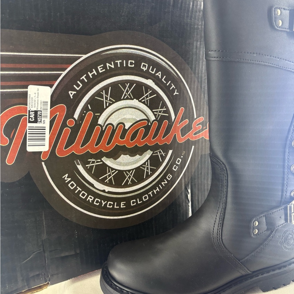 Milwaukee Dream Girl Women's Black Lace Up Motorcycle Boots size 9.5C NIB
